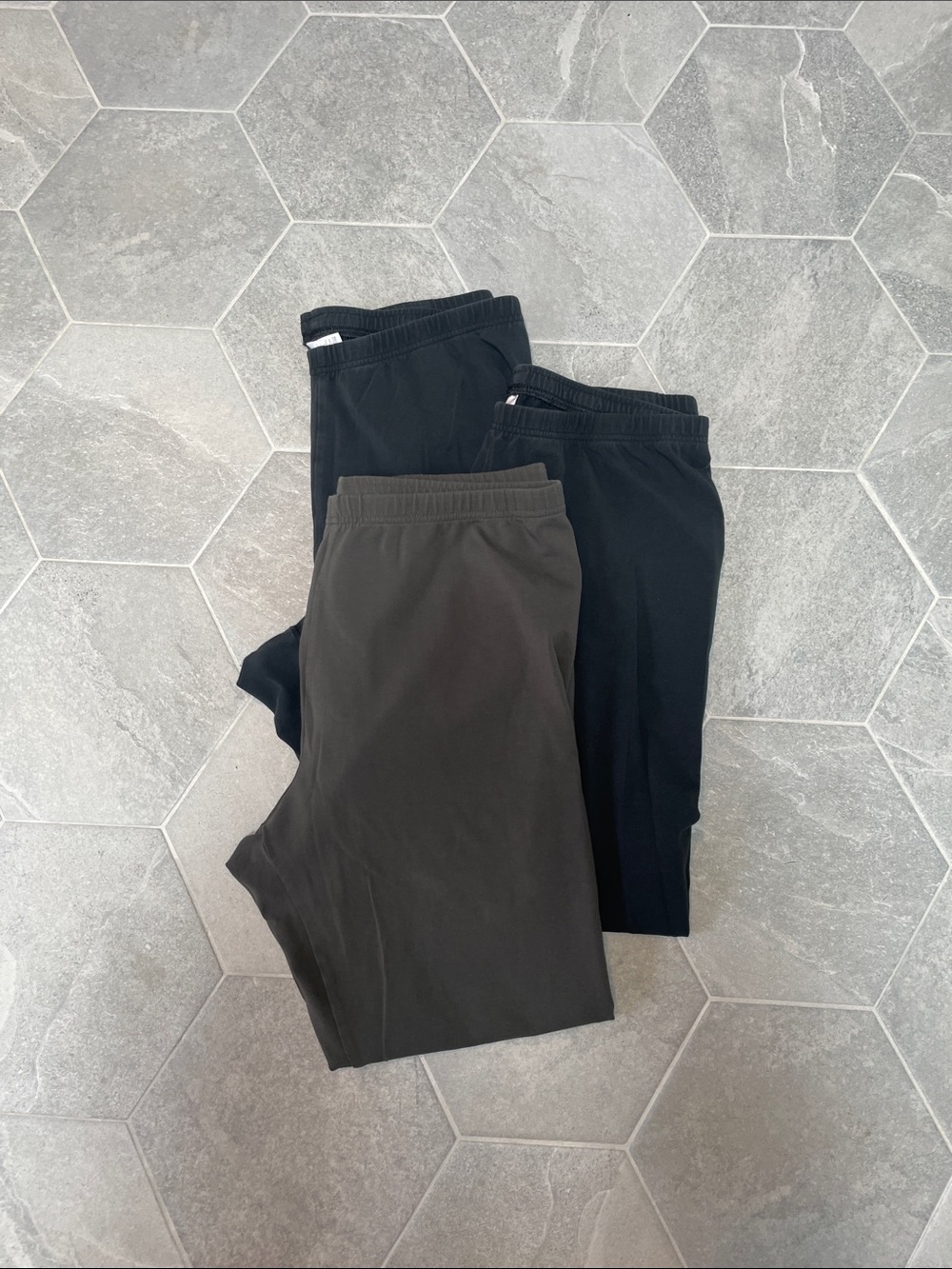 J.Jill Pima Cotton Leggings 3-Pair Bundle – XL – Black & Gray/Green